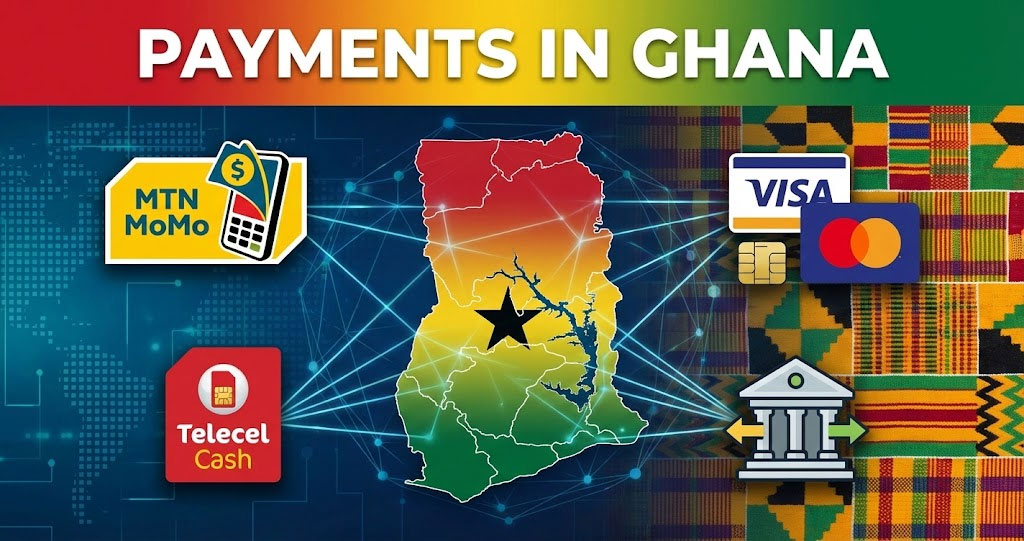 Payments in Ghana: MTN MoMo, Telecel Cash, Cards & Bank Transfers